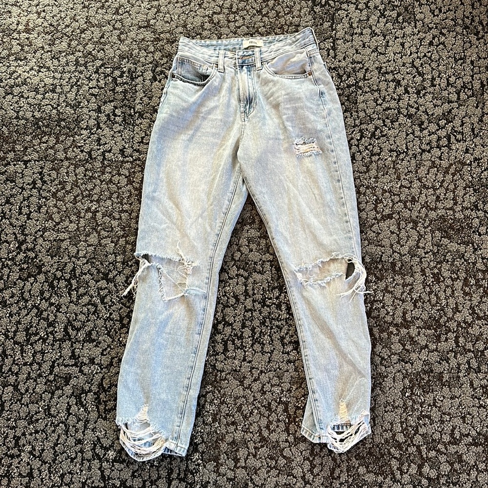 JBD hi rise straight leg light wash jeans